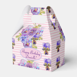 Shabby Pink Rose Floral Tea Party Paars Bedankdoosjes