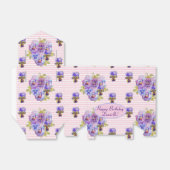 Shabby Pink Rose Floral Verjaardagsfeest Paarse Bedankdoosjes (Uitgevouwen)