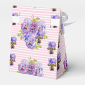 Shabby Pink Rose Floral Verjaardagsfeest Paarse Bedankdoosjes (Achterkant)