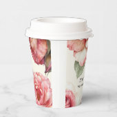 Shabby Pink Rose Papieren Bekers (Rechts)