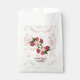 Shabby Pink Roses Custom Favor Bags Bedankzakje