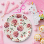 Shabby Pink Roses Forever Papieren Bordje (Feest)