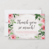 Shabby Pink Roses op Rustisch Land - Hartelijk dan Kaart (Voorkant)