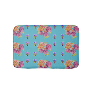 Shabby Pink Roses roos bloemen Bath Mat