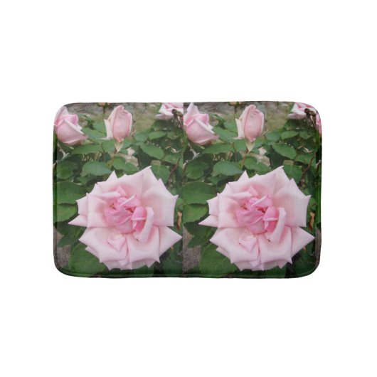 Shabby Pink Roses roos bloemen Bath Mat (Voorkant)