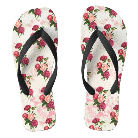 Shabby Pink Roses Teenslippers (Voetbed)