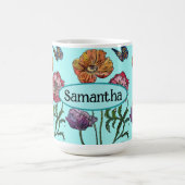 Shabby Poppy Red Paars op Aqua  naam Koffiemok (Center)