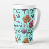 Shabby Poppy Red Paars op Aqua  naam Latte Mok (Rechterhoek)