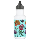 Shabby Poppy Red Paars op Aqua  naam Waterfles (Links)