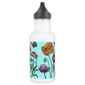 Shabby Poppy Red Paars op Aqua  naam Waterfles (Rechts)