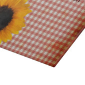 Shabby Red Gingham en Sunflower Custom Snijplank (Hoek)
