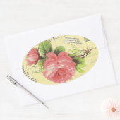 Shabby Red Rose Ovale Sticker (Envelop)