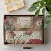  shabby rode rozen boeket in retro vaas tissuepapier (Geschenk)