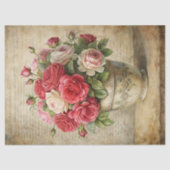 shabby rode rozen boeket in retro vaas tissuepapier (Voorkant)