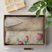 shabby rode rozen boeket in retro vaas tissuepapier (Geschenk)