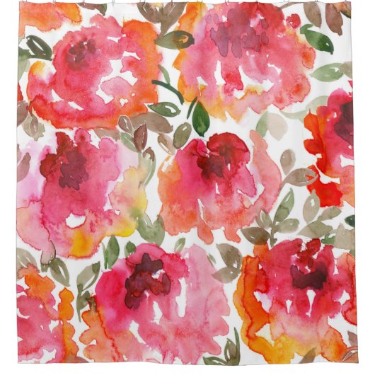 Shabby rode rozen, naadloos patroon. douchegordijn (Voorkant)