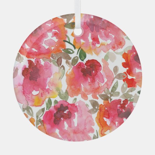 Shabby rode rozen, naadloos patroon. glas ornament (Voorkant)