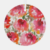 Shabby rode rozen, naadloos patroon. glas ornament (Achterkant)