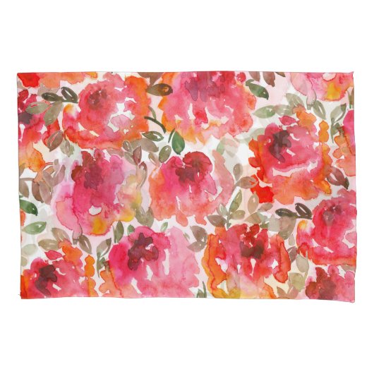 Shabby rode rozen, naadloos patroon. kussensloop (Voorkant)