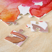 Shabby rode rozen, naadloos patroon. legpuzzel (Zijkant)