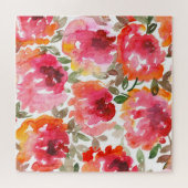 Shabby rode rozen, naadloos patroon. legpuzzel (Horizontaal)