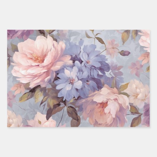 SHABBY ROMANTISCH PASTEL ROZEN DECORATIEF PAPIER INPAKPAPIER VEL (Voorkant 3)