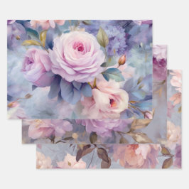 SHABBY ROMANTISCH PASTEL ROZEN DECORATIEF PAPIER INPAKPAPIER VEL