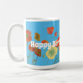 Shabby Rood Sinaasappel Blauw Poppy Poppies bloemi Koffiemok (Links)