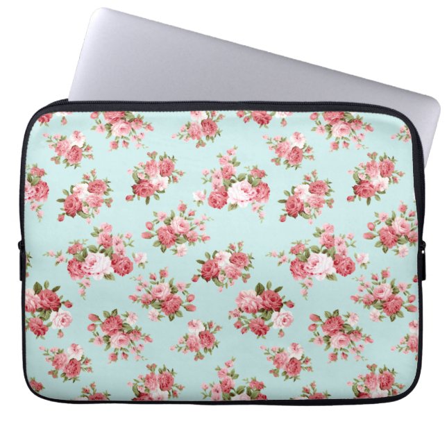 Shabby-roos Laptop Sleeve (Voorkant)