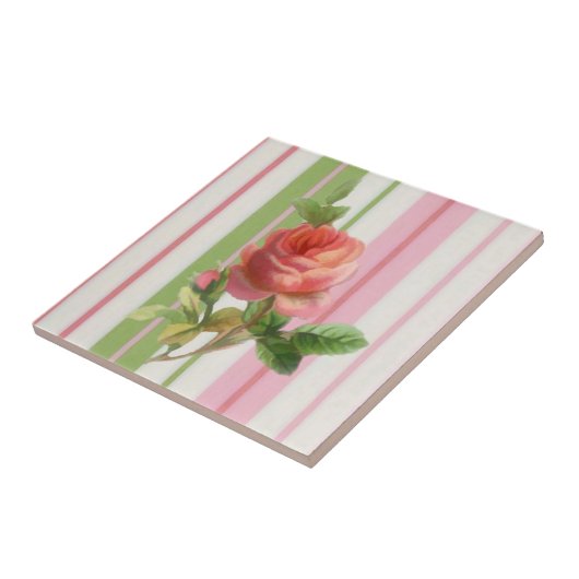 Shabby Roos Tile Tegeltje (Zijkant)