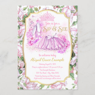 Shabby Roos Tutu Princess Sip en See Invitations Kaart