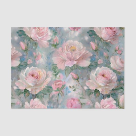 Shabby Rose Chic Floral Vintage  Tissuepapier (Voorkant)