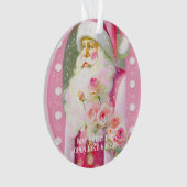 Shabby Rose Chic Pink Santa Romantic Santa Ornament (voorkant)