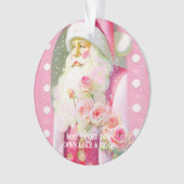 Shabby Rose Chic Pink Santa Romantic Santa Ornament (voorkant)
