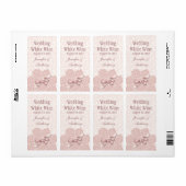 Shabby Roze Victoriaans Bruiloft Mini Wijn Etiket (Full Sheet)