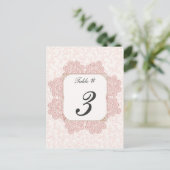 Shabby Roze Victoriaans Trouwtafel Aantal Kaarten (Staand voorkant)