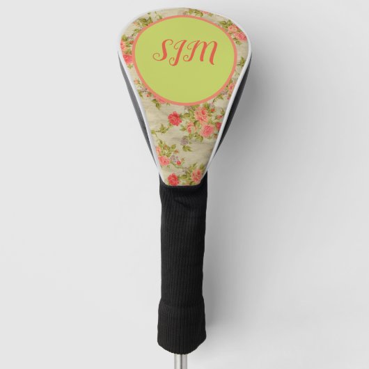 Shabby Rozen Monogram Golfheadcover (Voorkant)