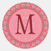 Shabby Rozen Monogram Sticker (Voorkant)