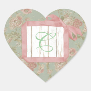 Shabby Rozen Monogram Stickers