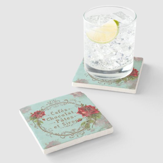 Shabby Rozen - Onderzetter (Zijkant)