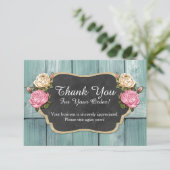 Shabby  Rozen Rustic Chalkboard Hartelijk dank Bedankkaart (Staand voorkant)