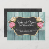 Shabby  Rozen Rustic Chalkboard Hartelijk dank Briefkaart (Voorkant / Achterkant)