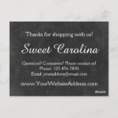 Shabby  Rozen Rustic Chalkboard Hartelijk dank Briefkaart (Achterkant)