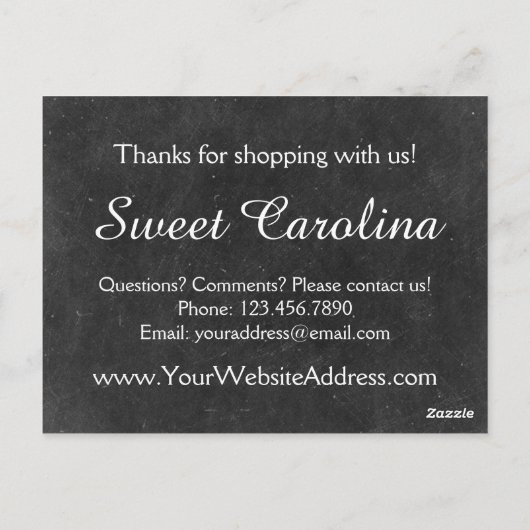 Shabby  Rozen Rustic Chalkboard Hartelijk dank Briefkaart (Achterkant)