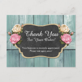 Shabby  Rozen Rustic Chalkboard Hartelijk dank Briefkaart