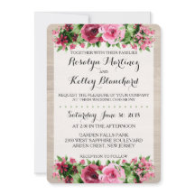 Shabby Rozen Rustieke bruiloft uitnodiging