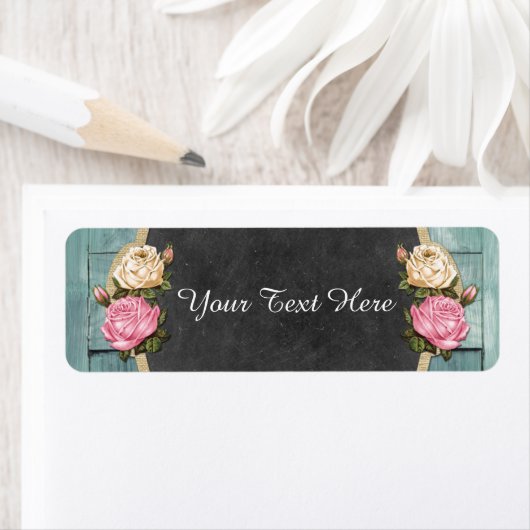 Shabby  Rozen Rustisch landkarton Etiket (Insitu)