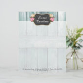 Shabby Rozen Rustisch landkarton Gepersonaliseerd Briefhoofd (Staand voorkant)