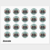 Shabby Rozen Rustisch landkarton Ronde Sticker (Vel)