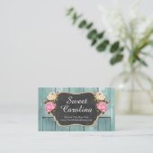 Shabby Rozen Rustisch landkarton Visitekaartje (Staand voorkant)